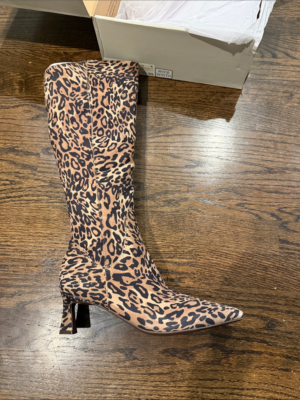 Naturalizer 7 1/2 wide Leopard Print Mid-Calf Women's Boot - Tan/Black